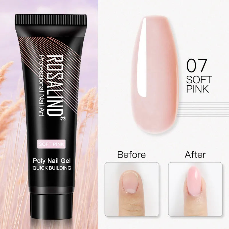 15/30 ml Poly Nail Gel Semi Permanent Akryl Extension Crystal Nail Art Fast Builder Hybrid Lack UV Poly Nagellack - 24 Timmar Deals