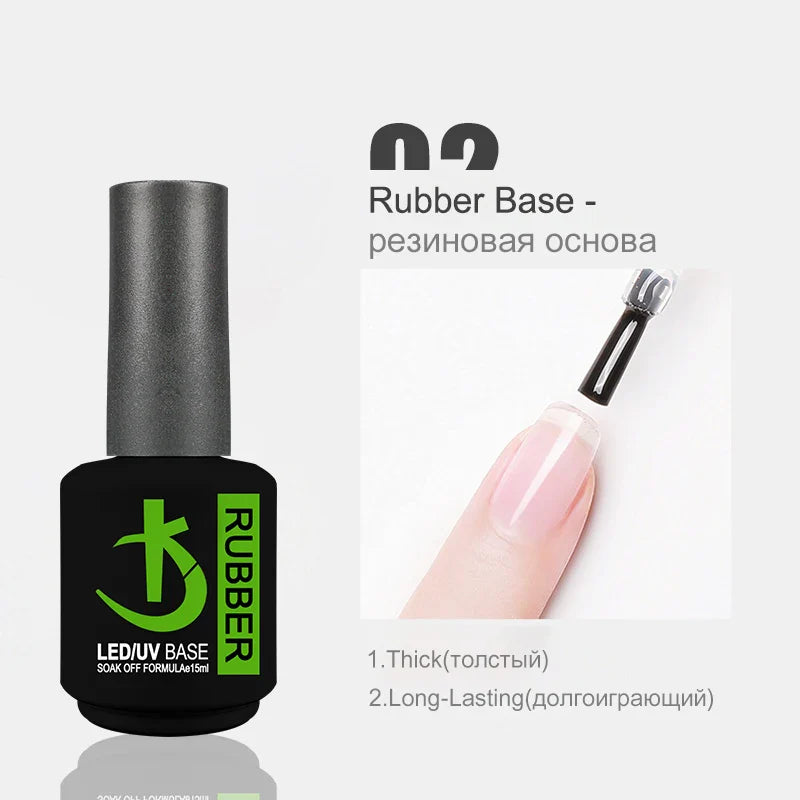 Base and Top Coat Gel Polish 15ml Thick uv Rubber Base Varnish Hybrid Nail Art Semipermanent Nail Polish - 24 Timmar Deals