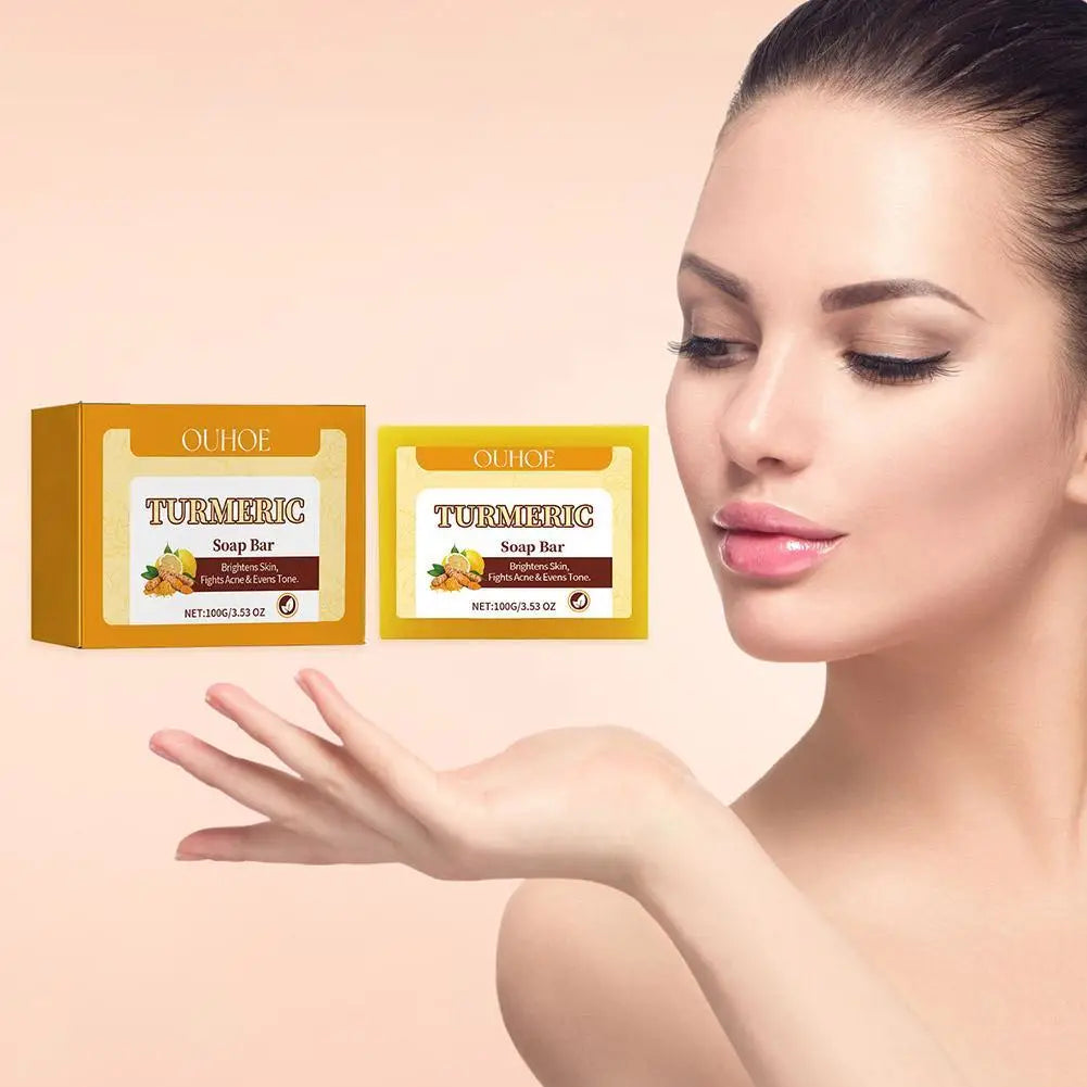 Lemon Turmeric Kojic Acid Soap Bar Turmeric Face And Care Body Soap Care Skin Body Oil Removal 100g Acne Soap Whitening Skin - 24 Timmar Deals