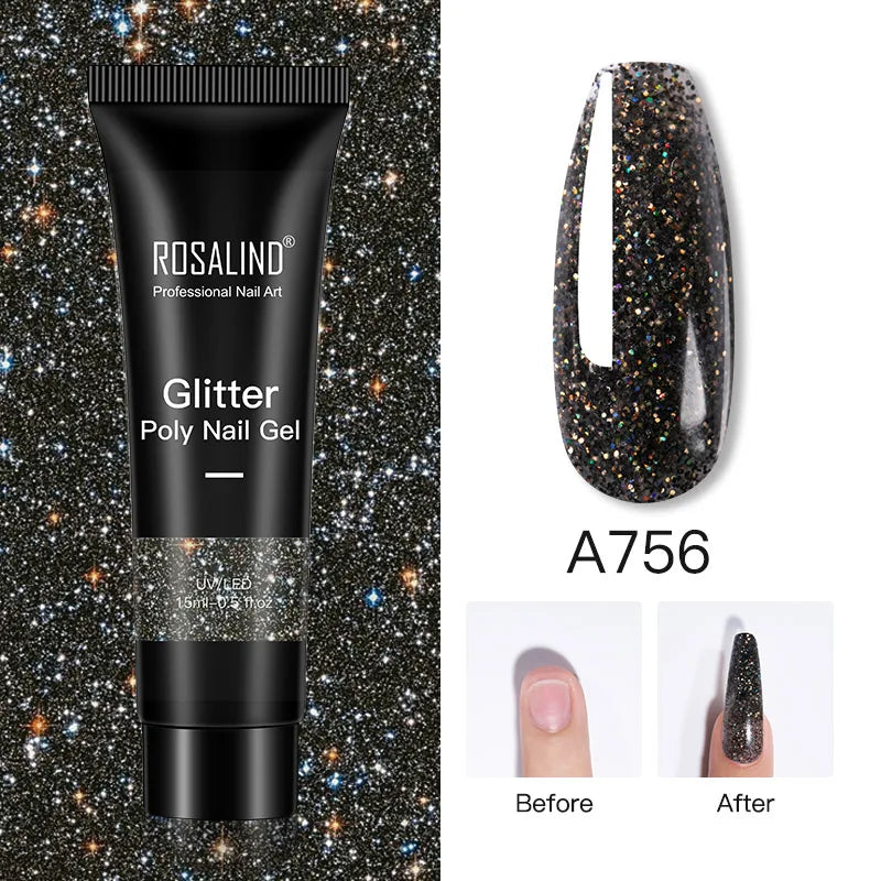 15/30 ml Poly Nail Gel Semi Permanent Akryl Extension Crystal Nail Art Fast Builder Hybrid Lack UV Poly Nagellack - 24 Timmar Deals