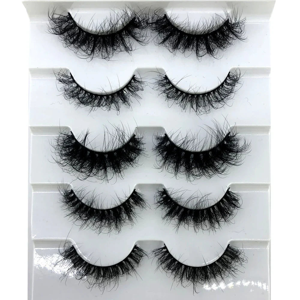 5 Pairs Lashes Mink Lashes Faux Eyelashes Mink False Eyelashes Dramatic Volume Lashes Eyelash Extension False Eyelashes - 24 Timmar Deals