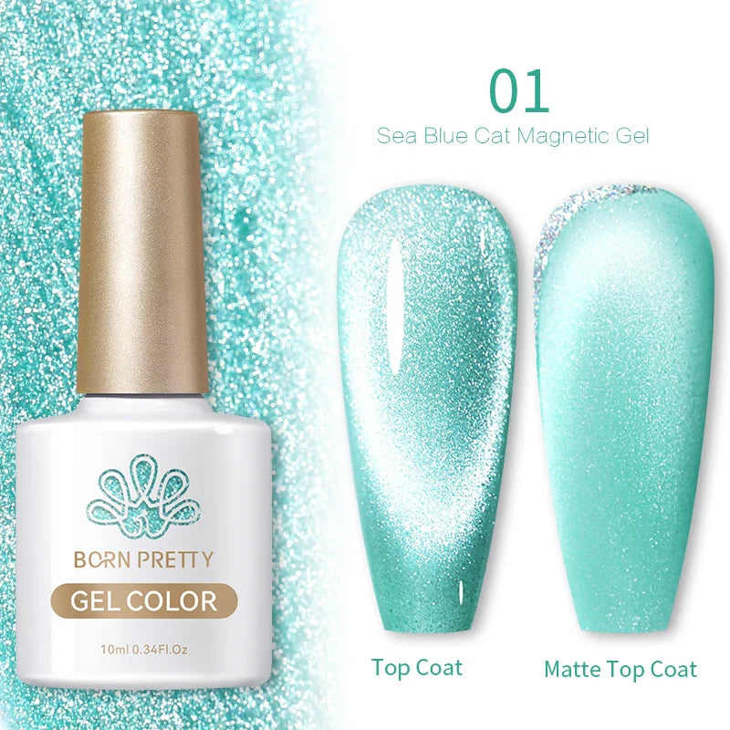 Reflekterande Cat Magnetic Gellack 10ML Silver Shinning Glitter Vernis Semi Permanent Soak Off Magnetic UV Gel - 24 Timmar Deals
