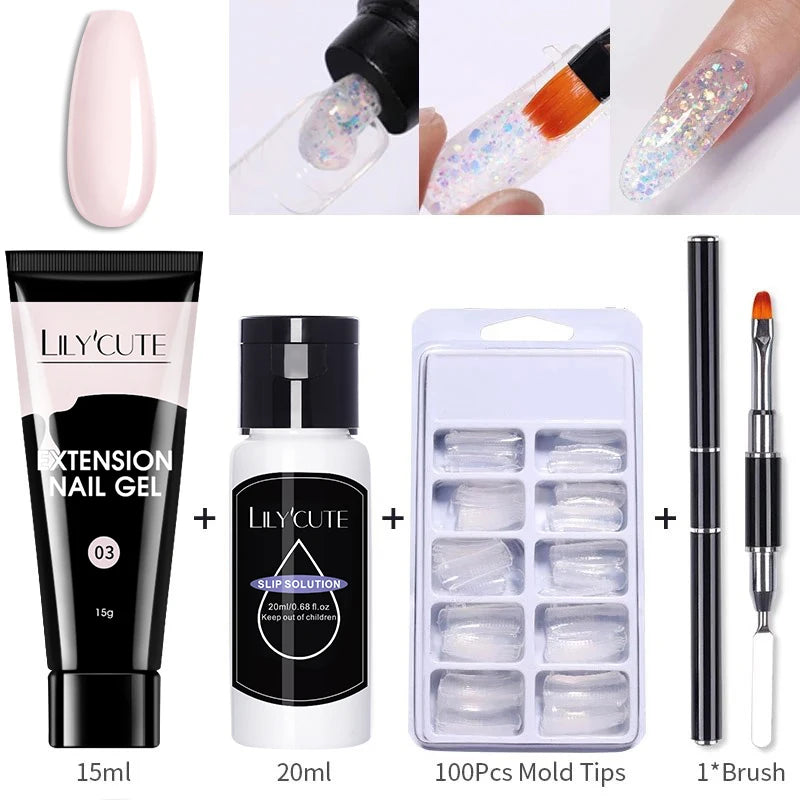 15ml Polygel Nail Extension Set - 24 Timmar Deals