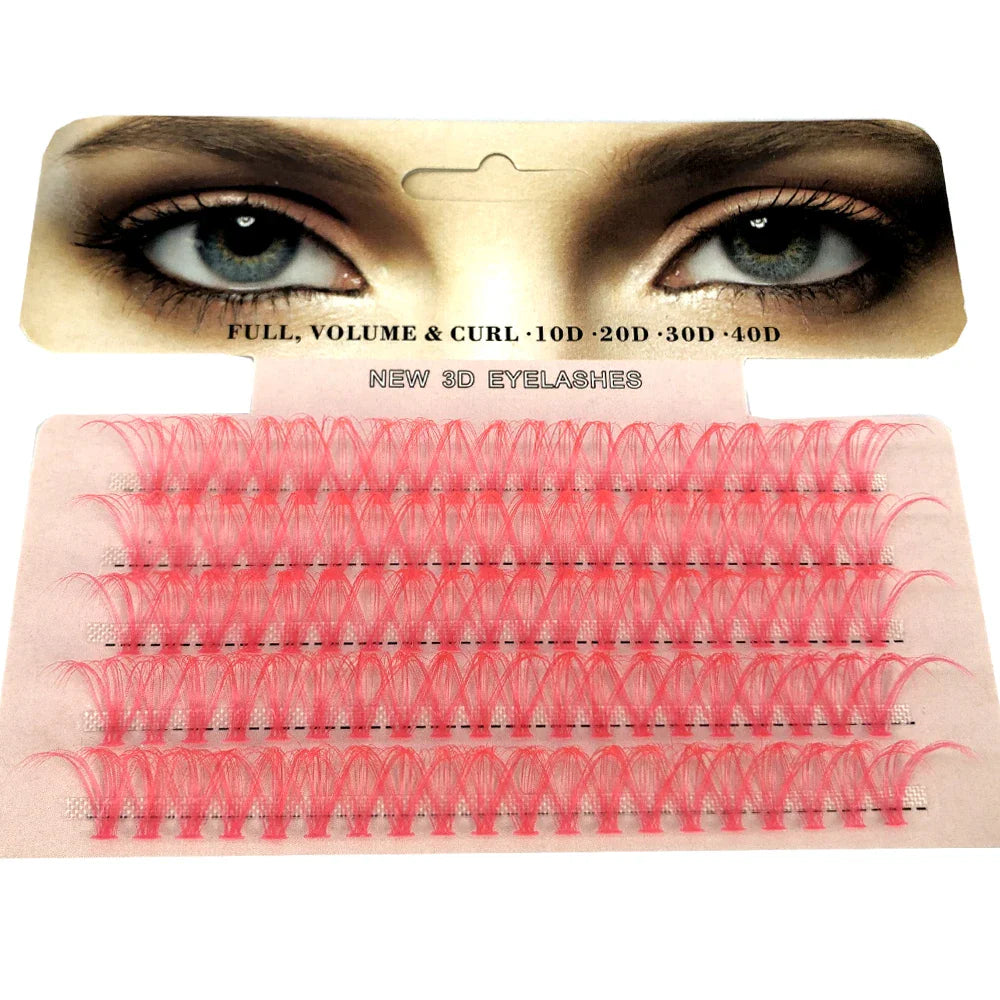 Blue Purple Mix Colored Lashes Cluster Eyelash Extension Natural Long 40D Volume Effect Faux Bunche Individual Makeup Cilias - 24 Timmar Deals