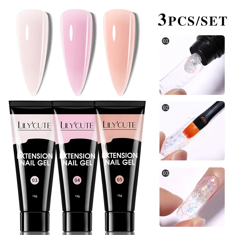15ml Polygel Nail Extension Set - 24 Timmar Deals