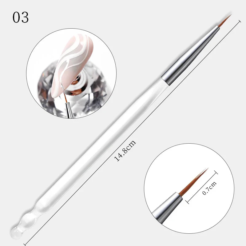 1 st Nail Art Ritning Målning Penna Tunn Rand Blomma Carving Liner Pensel - 24 Timmar Deals