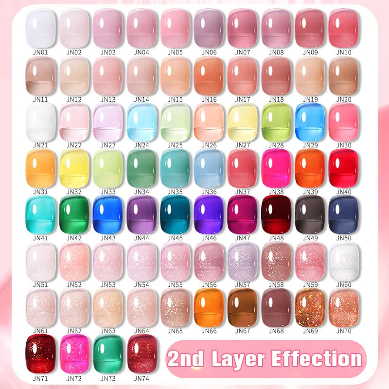 Transparent Jelly Nude Gellack 10ml Sheer Glitter Crystal Varnish - 24 Timmar Deals