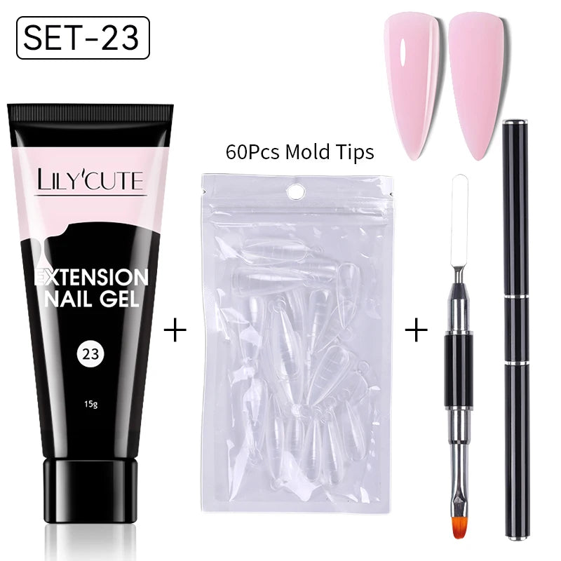 15ml Polygel Nail Extension Set - 24 Timmar Deals
