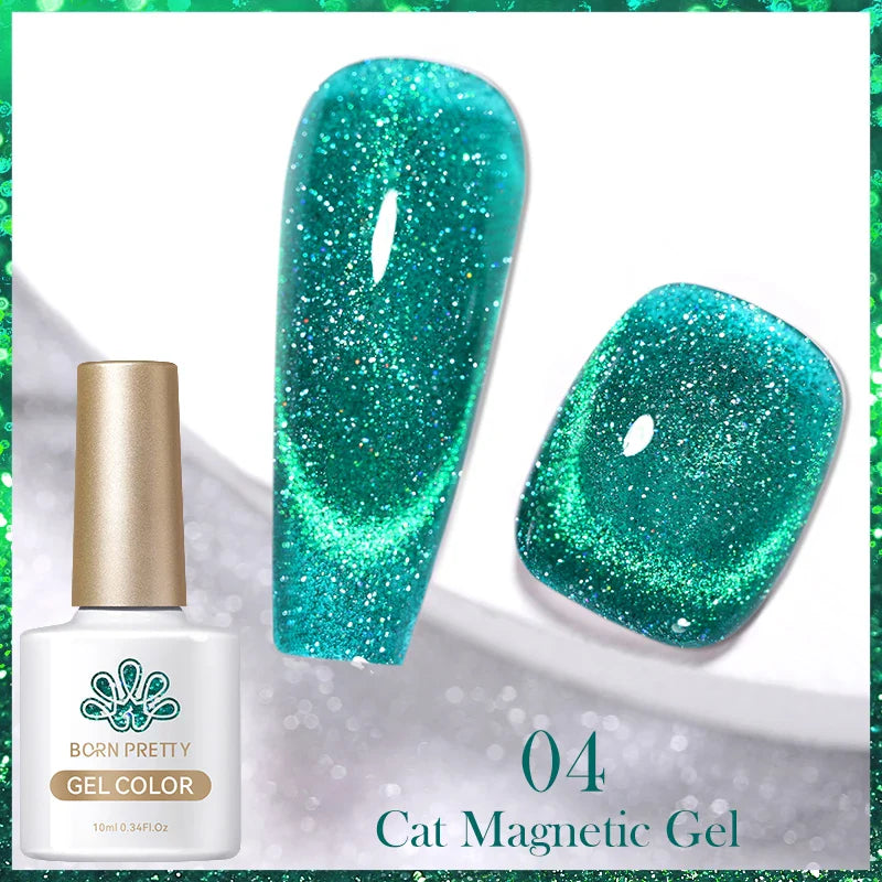 10ml Magic Cat Magnetic Gel Nail Polish Sparking Aurora Silver Effect Soak Off UV Gel Varnis Semi-Transparent - 24 Timmar Deals