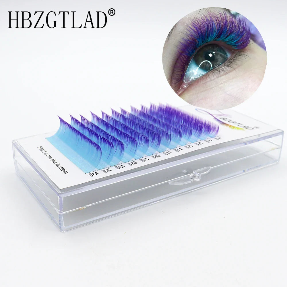 Color Lash Purple Blue Brown Green Red White Pink Yellow Eyelash Extensions Individual False Colored Mink Lashes Makeup - 24 Timmar Deals