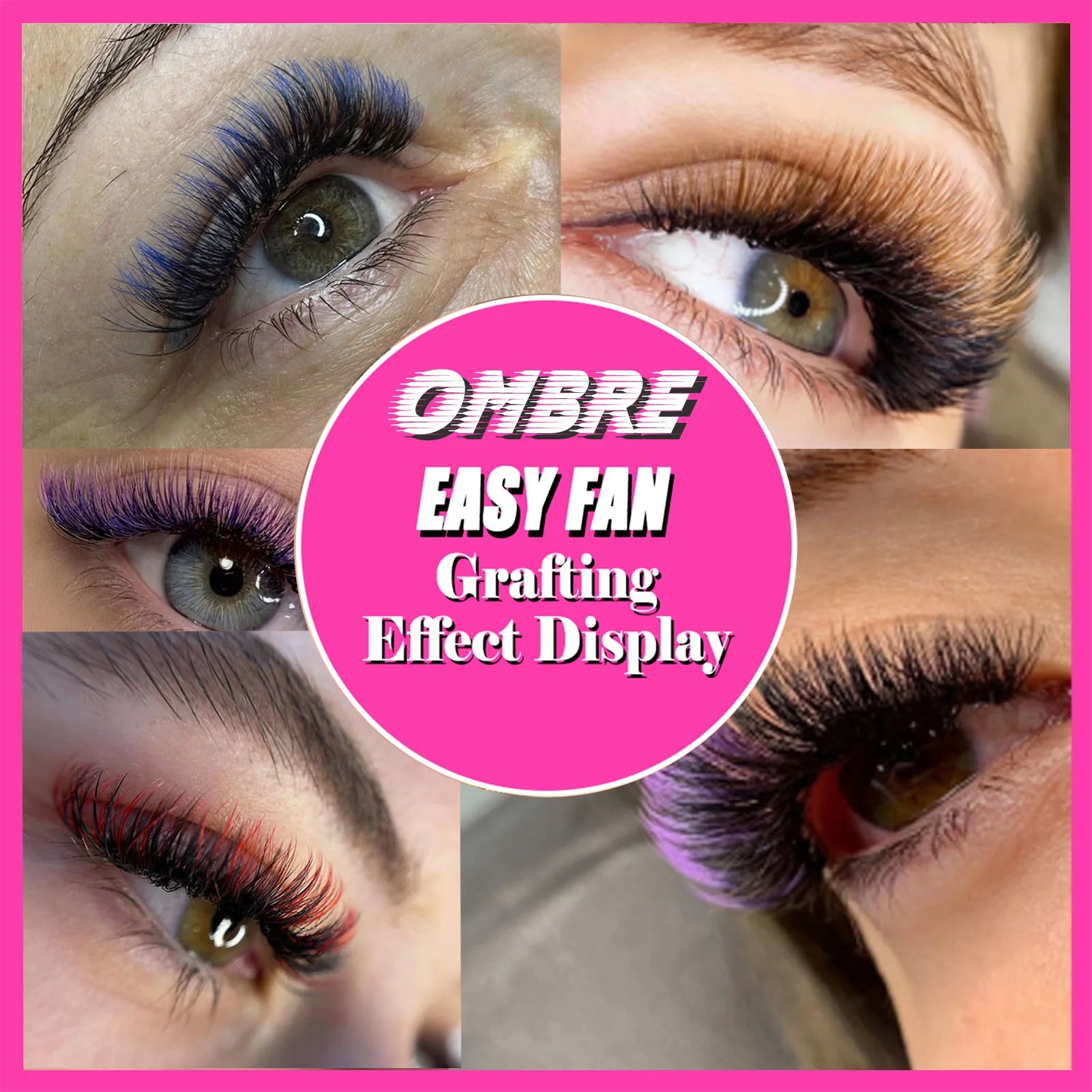 Colored EyeLash Extensions 1s Auto Flowering Easy Fanning Lash Extension Ombred Lashes Rapid Blooming Fan Lashes Makeup - 24 Timmar Deals
