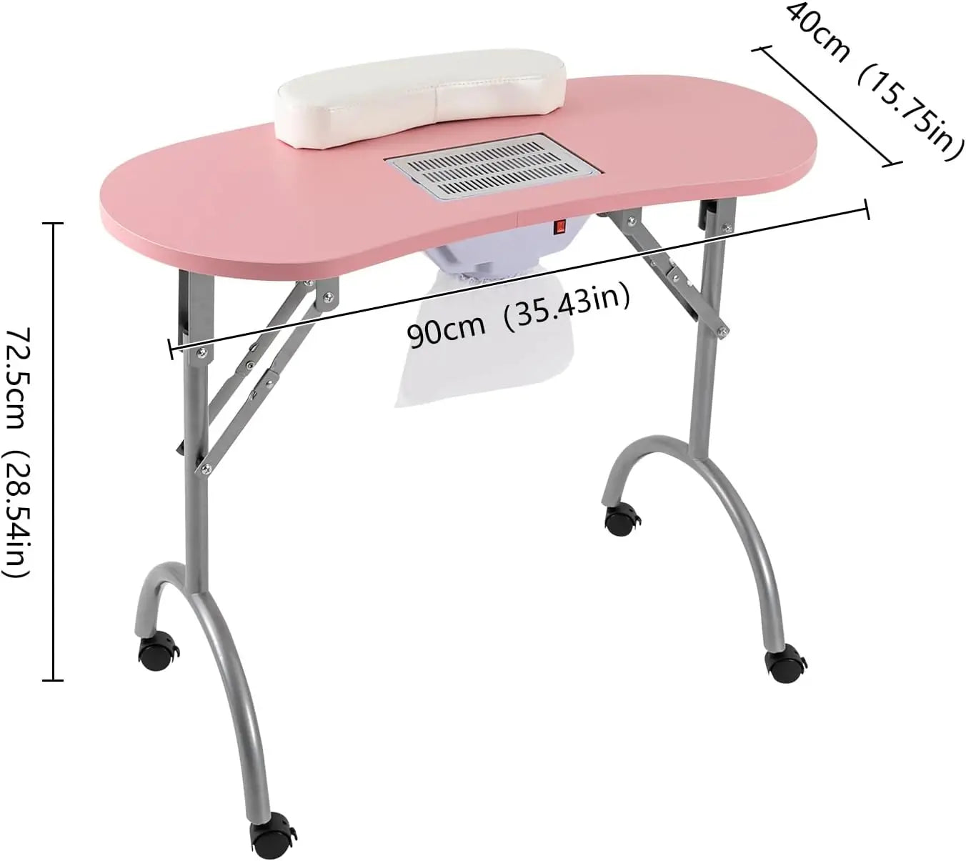 Hopfällbart manikyrbord med sugfunktion (rosa) - 24 Timmar Deals