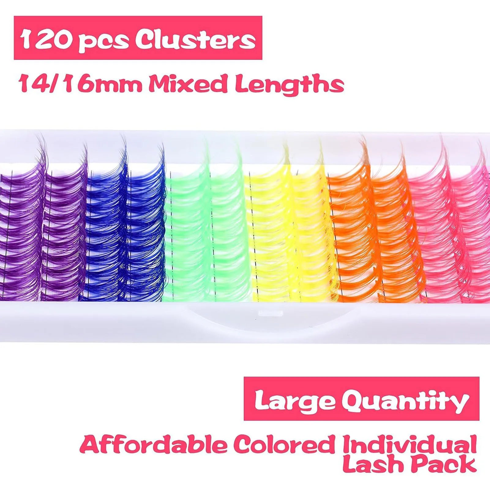 14/16 mm Färgglada individuella fransar Färgade klusterfransar - 24 Timmar Deals