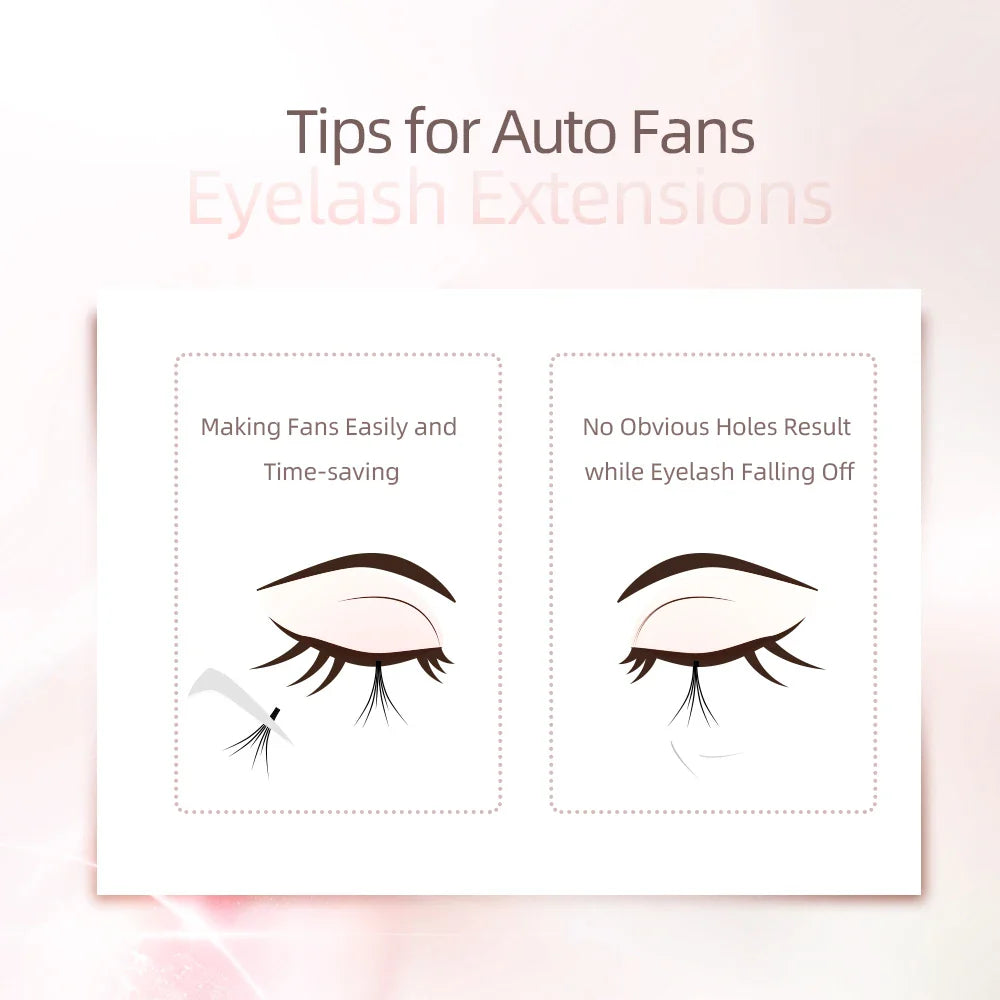 Eyelashes Makeup Easy Fans Wires Extension Bloom Auto Fans Eyelash mega volume Lashes Quality Natural - 24 Timmar Deals