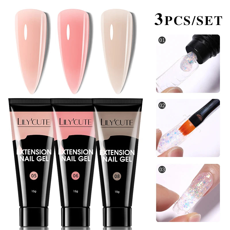 15ml Polygel Nail Extension Set - 24 Timmar Deals