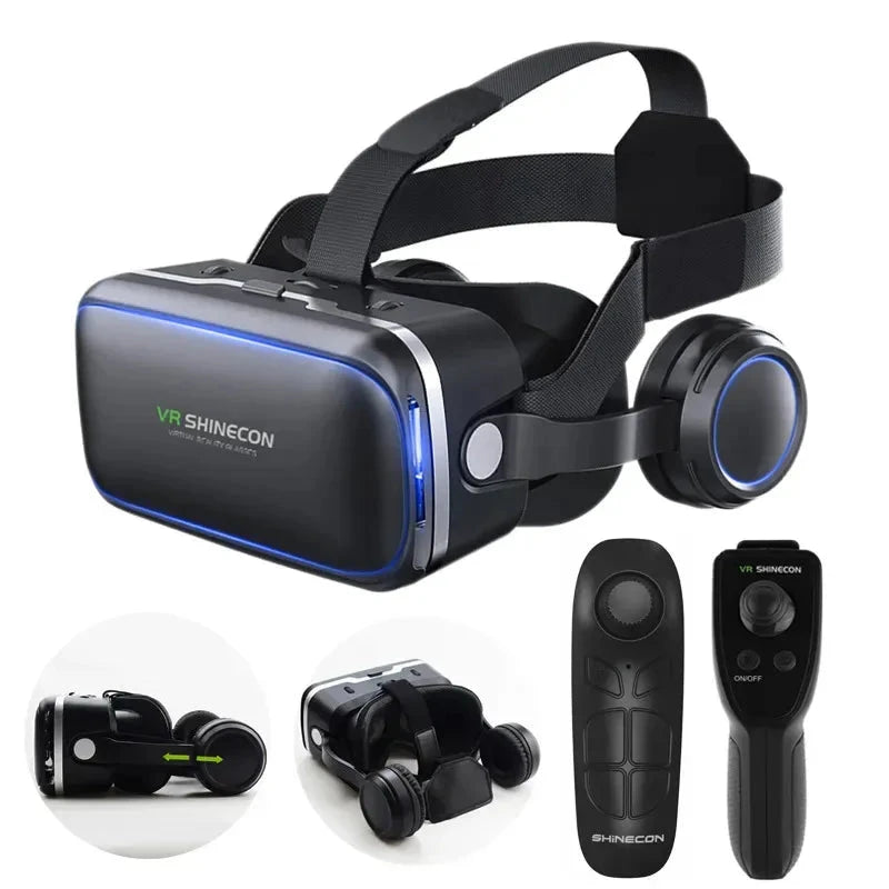 VR Shinecon 6.0 hörlursversion 3D VR-headset med fjärrkontroll för IOS Android