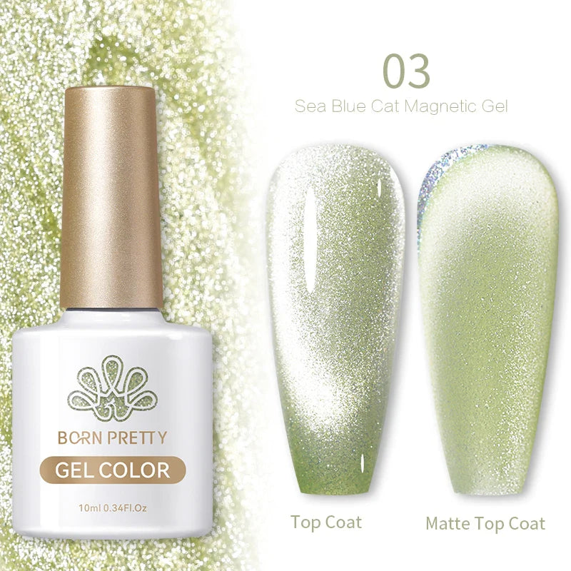 Reflekterande Cat Magnetic Gellack 10ML Silver Shinning Glitter Vernis Semi Permanent Soak Off Magnetic UV Gel - 24 Timmar Deals