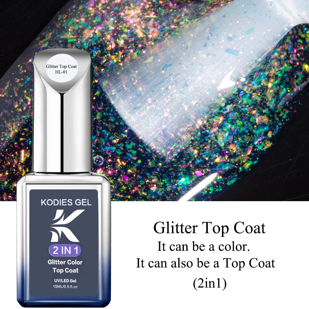 Holographic Top Coat Gellack 15ML UV/LED - 24 Timmar Deals