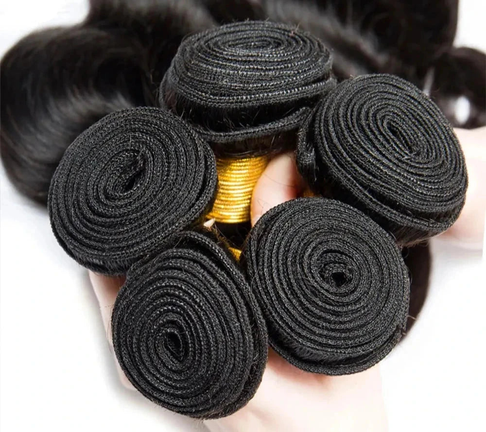 Brazilian Body Wave Människohårbuntar Naturlig Hårträns