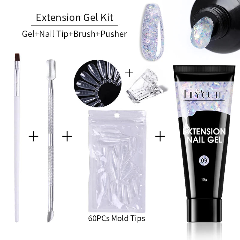 15ml Polygel Nail Extension Set - 24 Timmar Deals