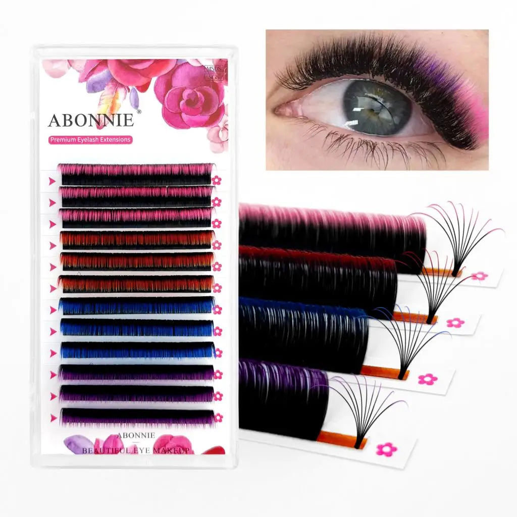 Omber Colored Easy Fanning Volume Lashes Soft Mink Fast Blooming Auto Fans Eyelash Extensions For Beauty - 24 Timmar Deals