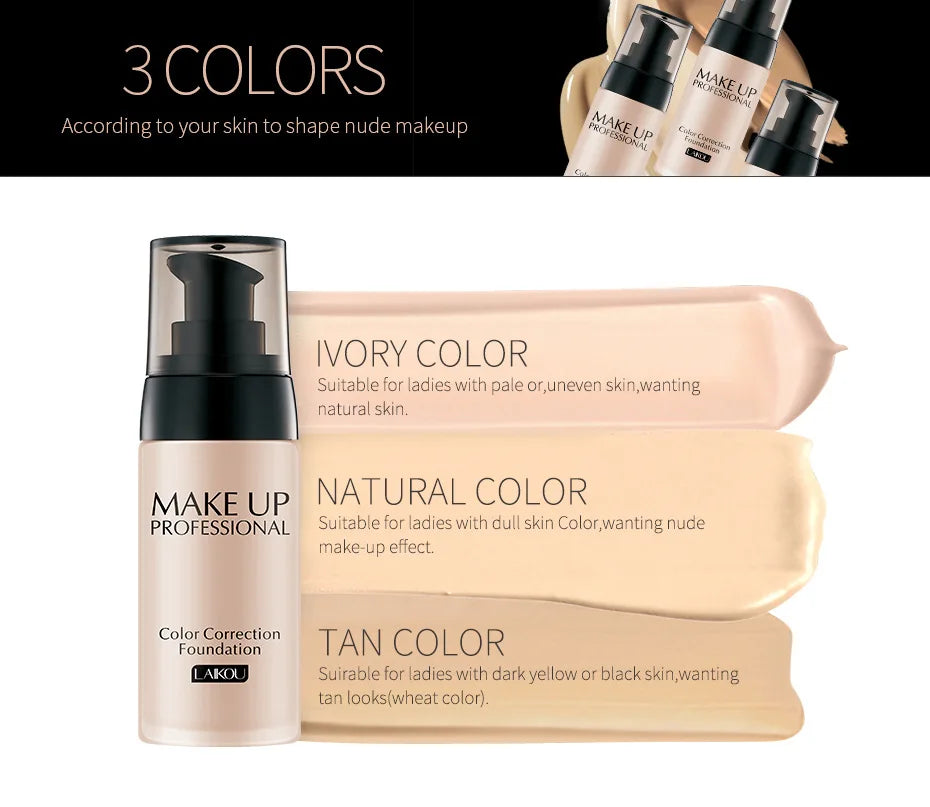Professional Face Liquid Foundation Cream Full Coverage Concealer Moisturizing Oil Control Foundation Base Brighten Face Makeup - 24 Timmar Deals