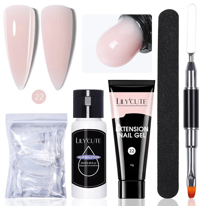 15ml Polygel Nail Extension Set - 24 Timmar Deals