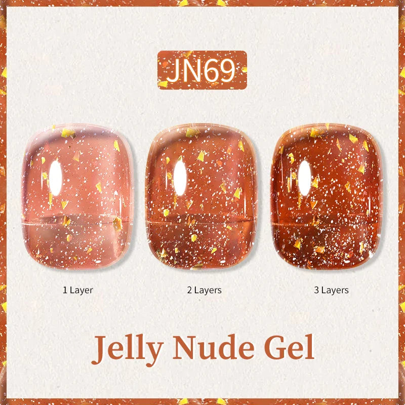 Transparent Jelly Nude Gellack 10ml Sheer Glitter Crystal Varnish - 24 Timmar Deals