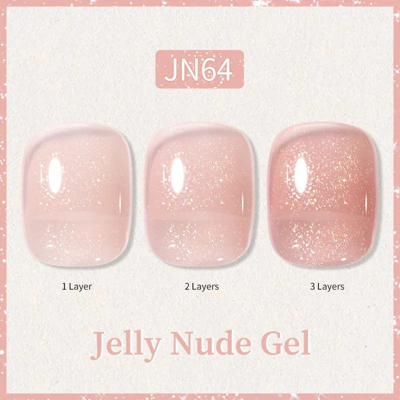 Transparent Jelly Nude Gellack 10ml Sheer Glitter Crystal Varnish - 24 Timmar Deals