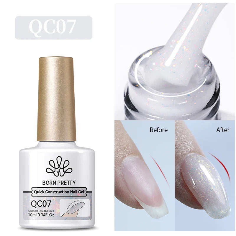 Transparent Jelly Nude Gellack 10ml Sheer Glitter Crystal Varnish - 24 Timmar Deals