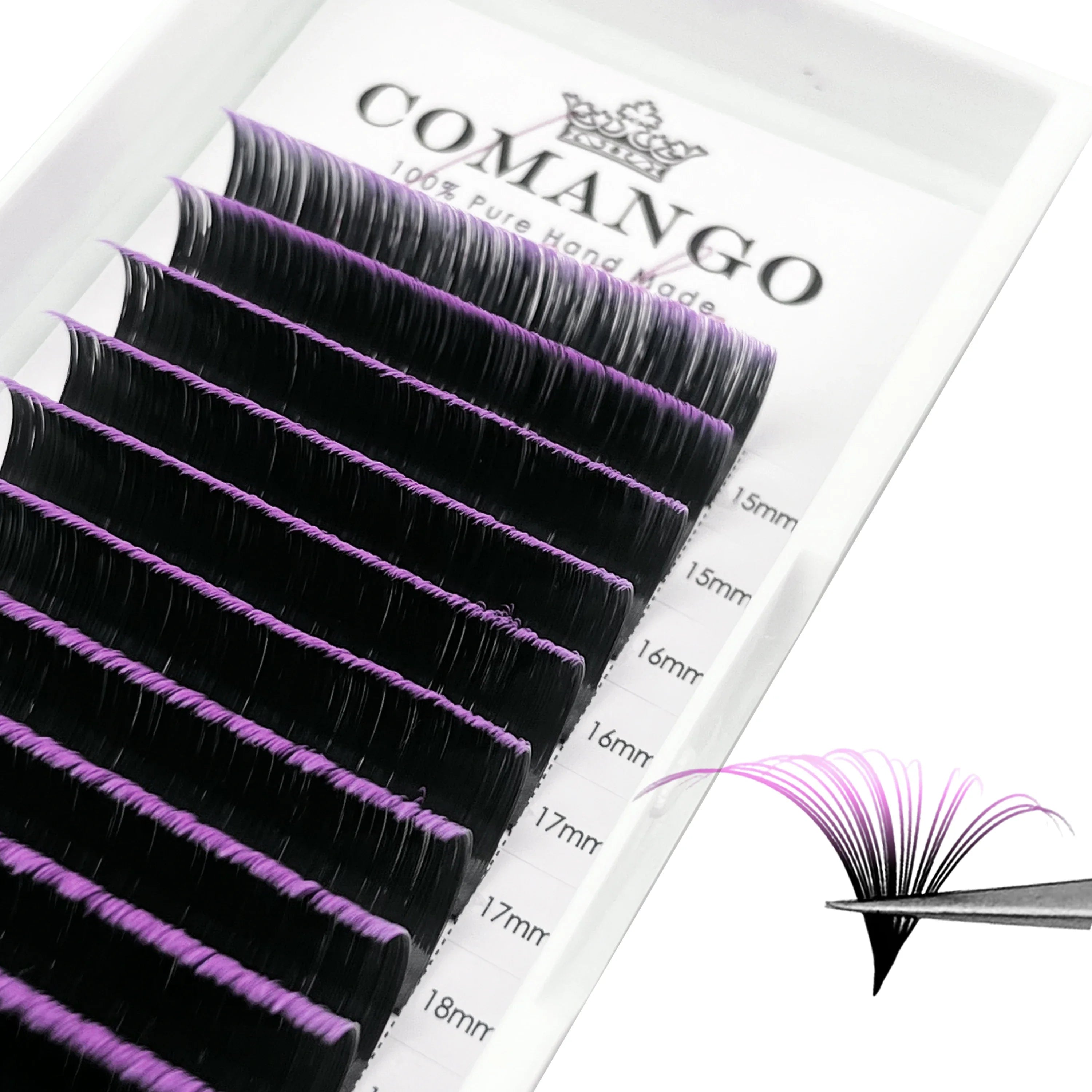 Colored EyeLash Extensions 1s Auto Flowering Easy Fanning Lash Extension Ombred Lashes Rapid Blooming Fan Lashes Makeup - 24 Timmar Deals