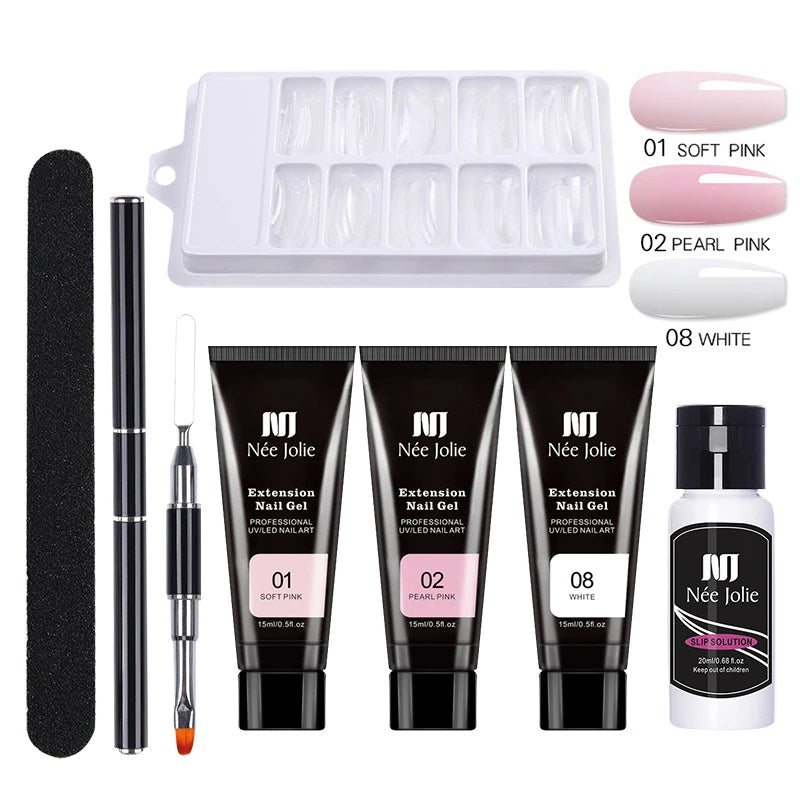 15ml Poly Nail Extension Gel Set utan UV-lampa - 24 Timmar Deals