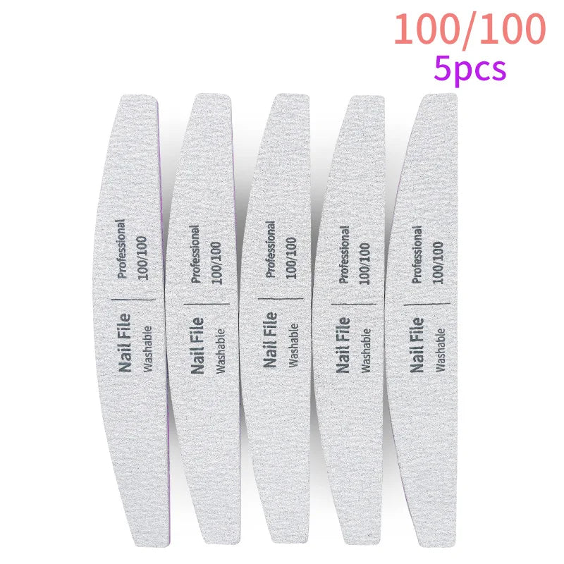 Nail File 100 to 180 Professional Tools Emery for Manicure Lime 240 Sandpaper Gel Polishing Files for Nails Buffers Set Polisher - 24 Timmar Deals
