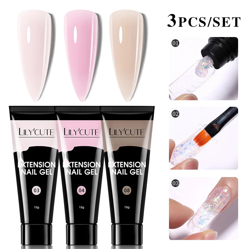 15ml Polygel Nail Extension Set - 24 Timmar Deals