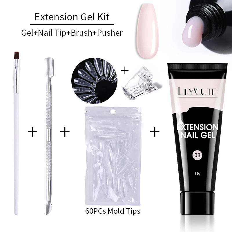 15ml Polygel Nail Extension Set - 24 Timmar Deals