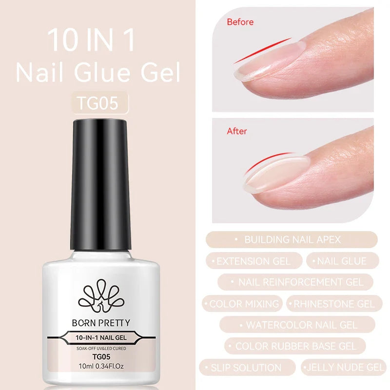 Transparent Jelly Nude Gellack 10ml Sheer Glitter Crystal Varnish - 24 Timmar Deals