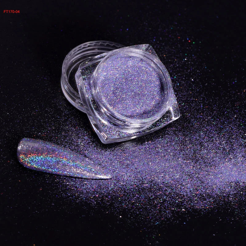Holographic Nail Powder Net-2g Chrome Laser Mirror Glitter - 24 Timmar Deals