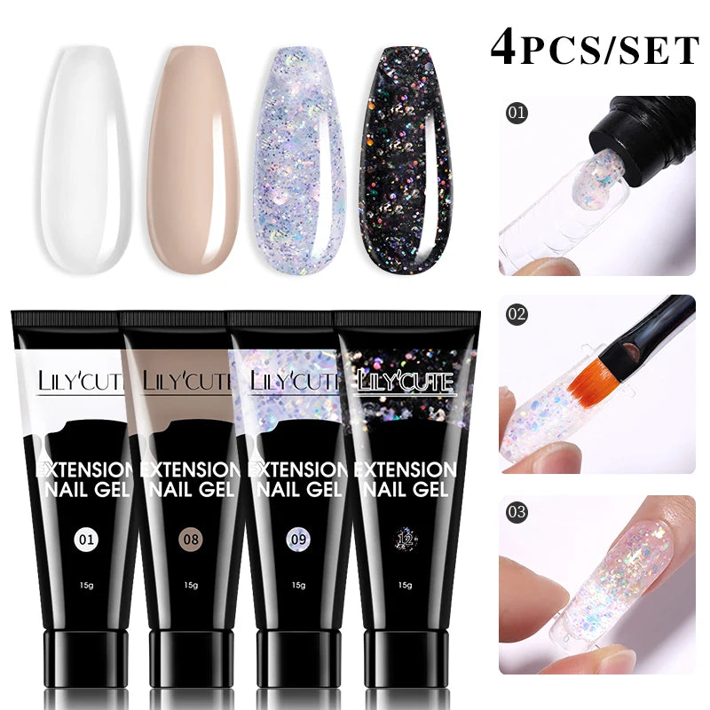 15ml Polygel Nail Extension Set - 24 Timmar Deals
