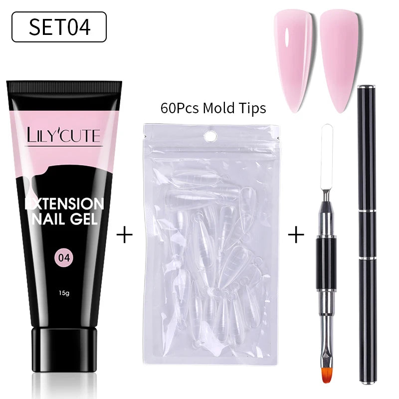15ml Polygel Nail Extension Set - 24 Timmar Deals