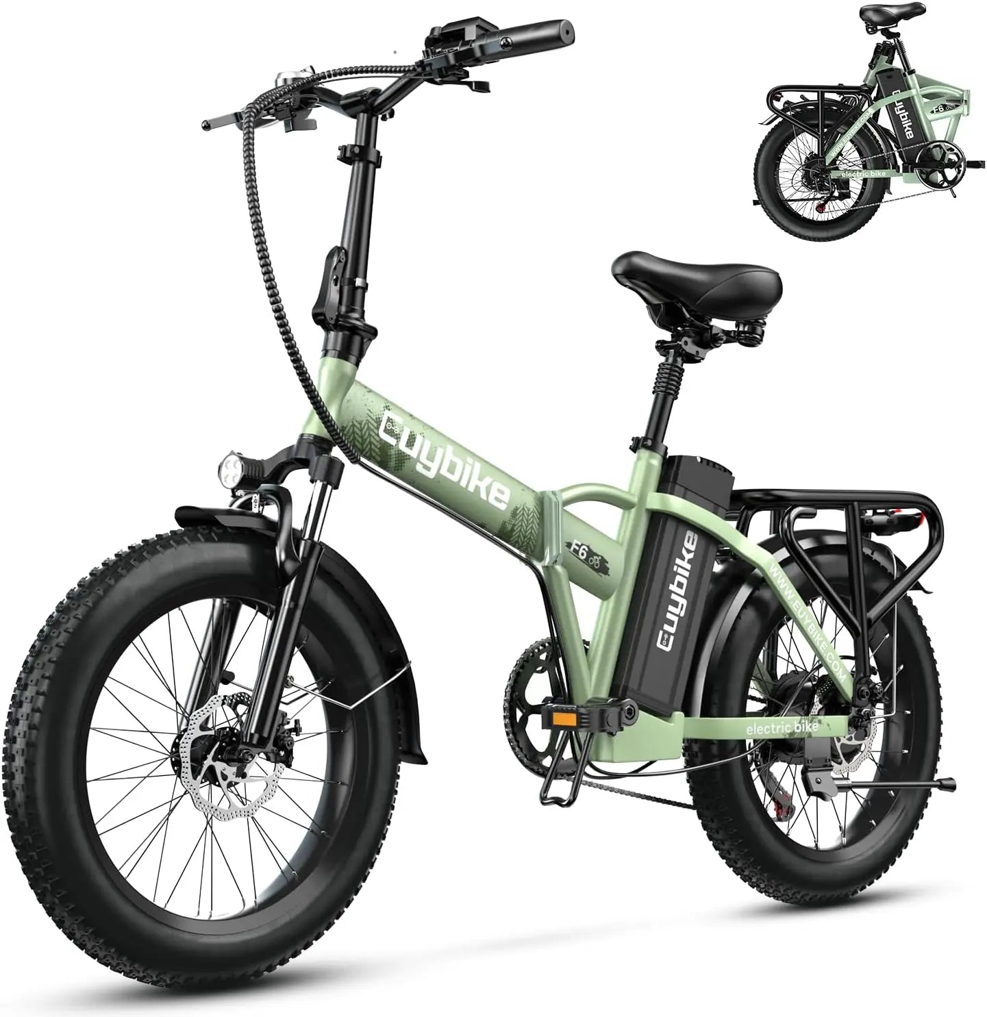 1000W hopfällbar, 48V 20AH stort löstagbart batteri E, 30 MPH, 80 Miles Max räckvidd, 20" Fat Tire Elcykel - 24 Timmar Deals