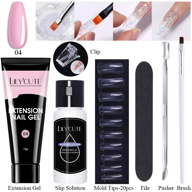 15ml Polygel Nail Extension Set - 24 Timmar Deals