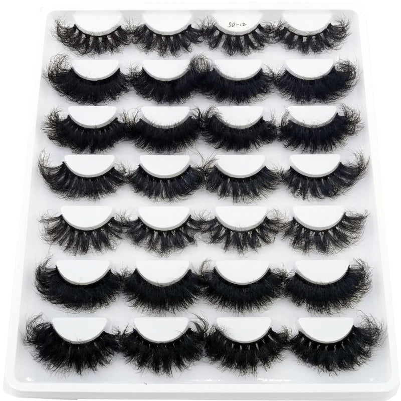 Lashes 14 Pairs Eyelashes Faux Mink Eyelashes Long Lasting Fluffy 25mm Mink Lashes Dramatic Volume lashes Extension Thick Long - 24 Timmar Deals