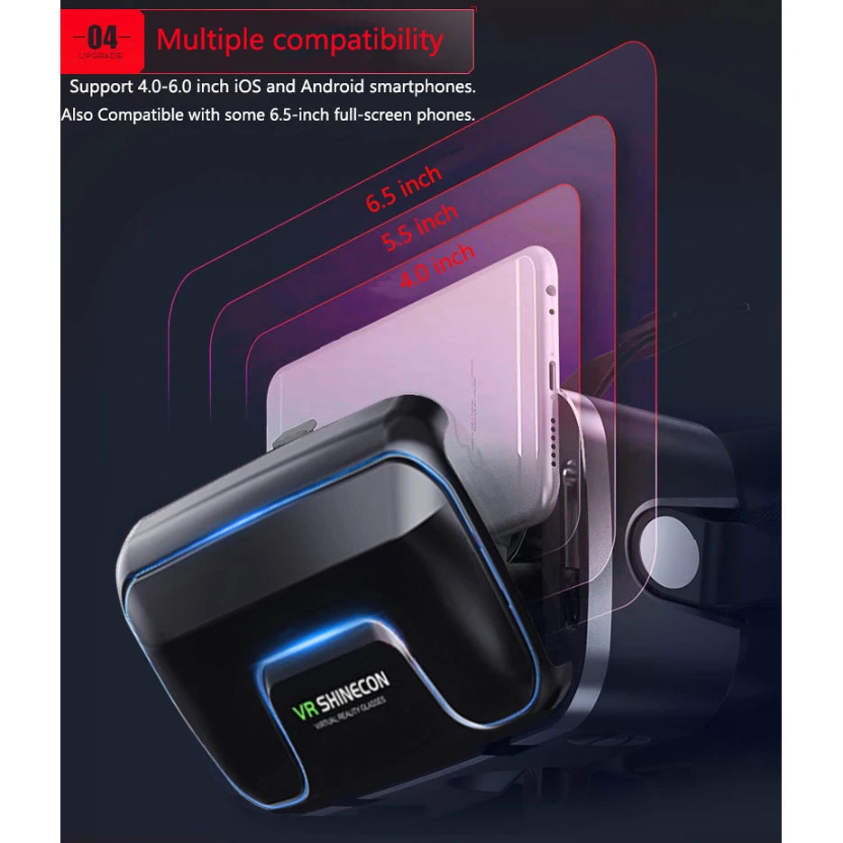 VR Shinecon 10.0 Hjälm 3D Glasögon Virtual Reality Casque headset för smartphone - 24 Timmar Deals