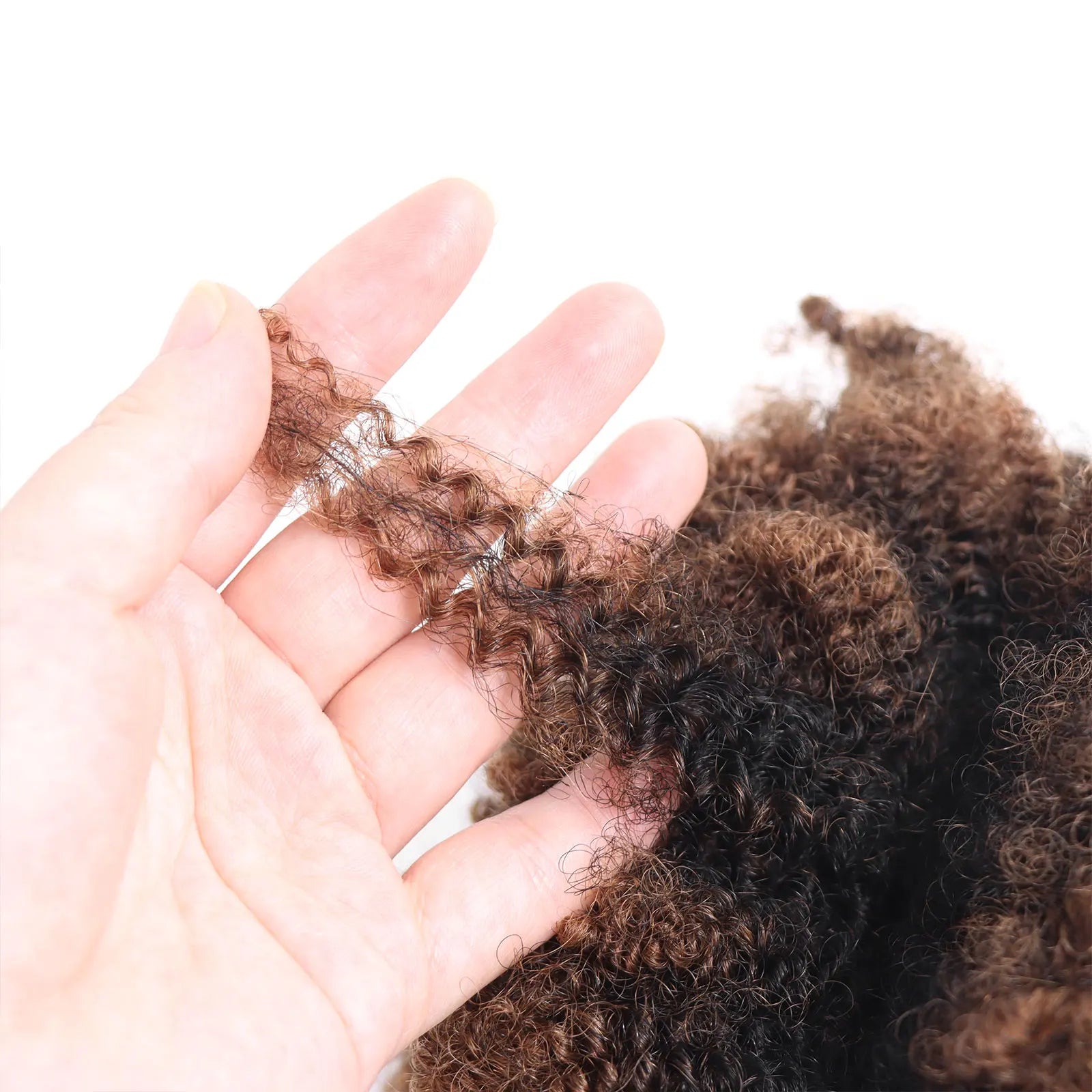 Afro Kinky lockigt människohår Bulk Dreadlock Virkad Flätning Färgat hårförlängning 50g - 24 Timmar Deals