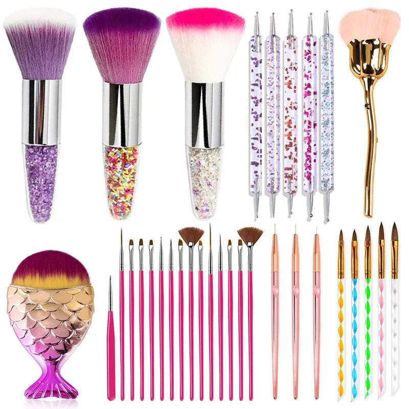 Nail Art Brush Ta bort Nail Dust Brush Akryl UV Gel Borstar - 24 Timmar Deals