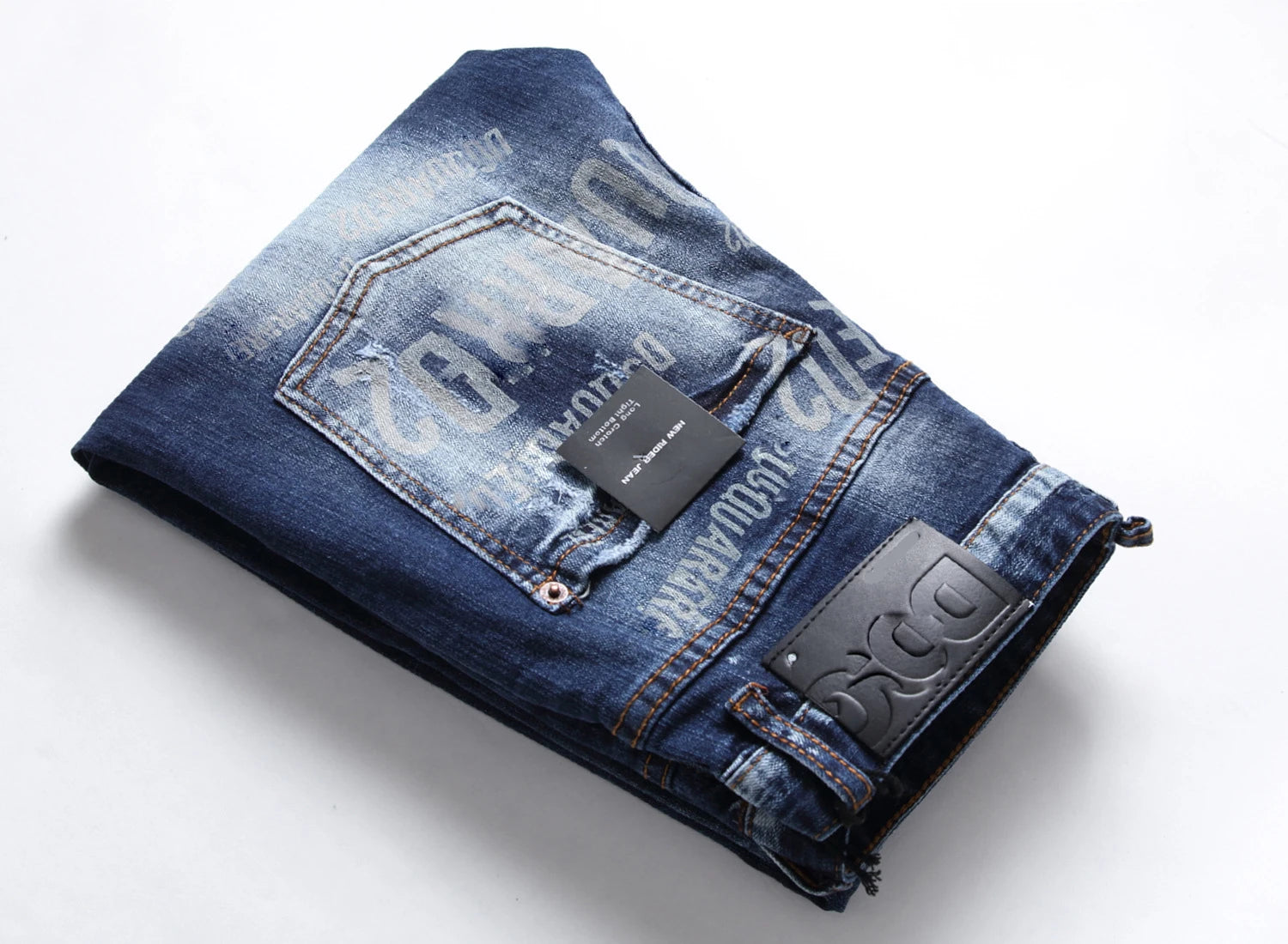 Lyxiga mäns slim-fit stretchblå jeansbyxor - 24 Timmar Deals