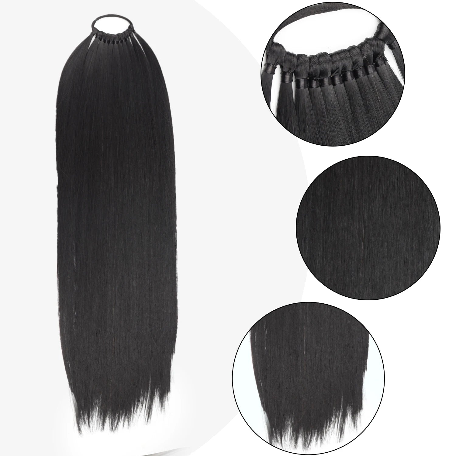 Lång rak syntetisk ponytail förlängning - 24 Timmar Deals