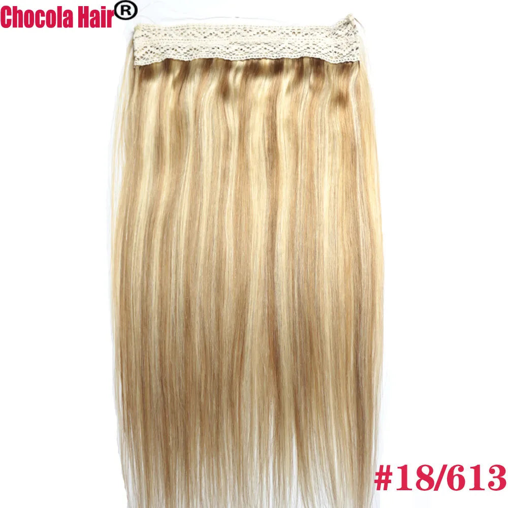 Halo Hair Extensions Brazilian Remy  Human Hair Extensions Secret Wire No Clip - 24 Timmar Deals