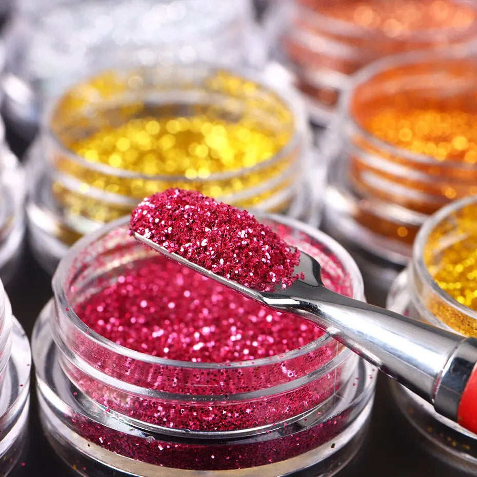 35st Nail Art Powder Glitter Sparkling Gold Silver Chrome - 24 Timmar Deals