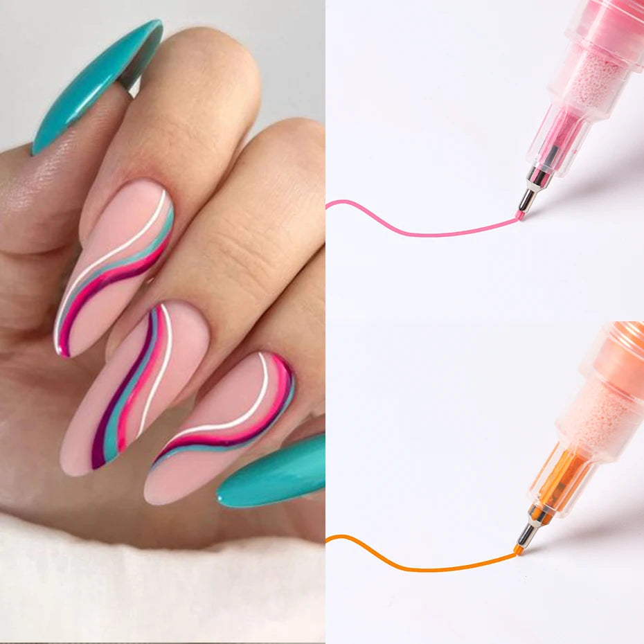 12st/Set Nail Art Graffiti Penna Nail Marker Ritning Abstrakta linjer Fin detalj - 24 Timmar Deals